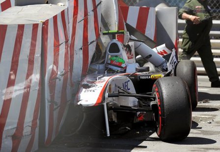 Серхио Перес, авария на Гран При Монако 2011